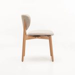 Viola Wooden Dining Chair Textured Oatmeal - Image 3