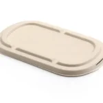 Multi-Fit Sugarcane Lid - fits Oval Sugarcane Meal Containers | 850ml -1L | Earth | 50's