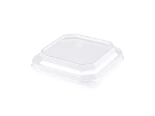 image_512 Square PET Lid – fits Paper Punch Bowl | 500ml (140mm) | 50’s - Image 1