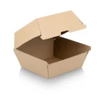 Paper Ripple Burger Box | 10.5cm x 10.5cm | Kraft | H1 | 50's