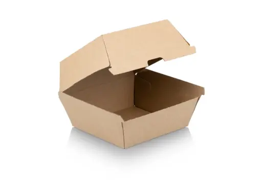 image_512 Paper Ripple Burger Box | 10.5cm x 10.5cm | Kraft | H1 | 50's - Image 1