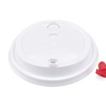 Bubble Tea Sip & Straw Lid with red Heart Plug - fits Robust Lite Cups | 90mm | PP | 1000's