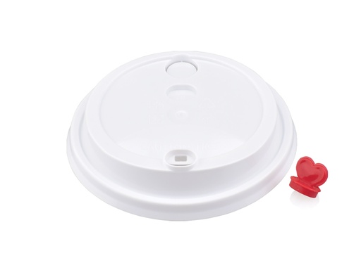 image_512 Bubble Tea Sip & Straw Lid with red Heart Plug - fits Robust Lite Cups | 90mm | PP | 1000's - Image 1