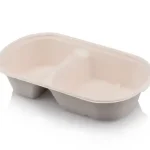 850ml - 2 Compartment Oval Meal Container | Sugarcane | 50's