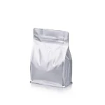 Coffee Bag - 250g | Flat Bottom Zip & Valve | Small | Pack of 25  - Silver