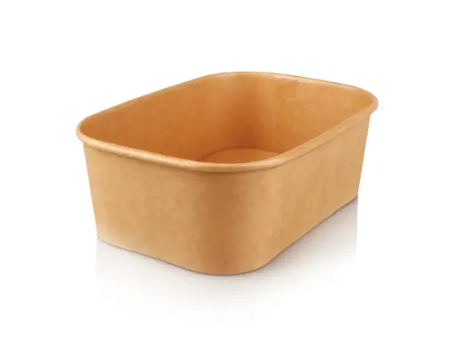 image_512 Rectangle Paper Salad Bowl - 750ml | Single Lining | 50’s - XJ - Image 1