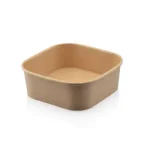Square Paper Salad Bowl - 500ml | Single Lining | FSC | 50’s - XJ