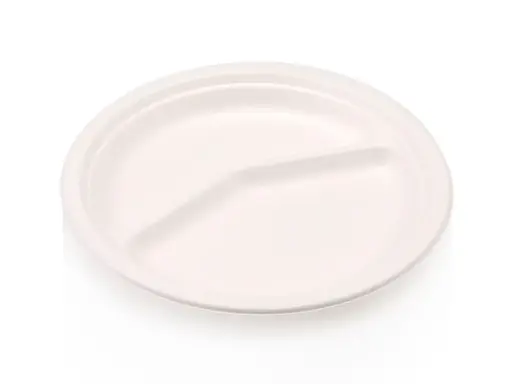 image_512 Round Plate - 22.8cm | 2 Division | Sugarcane | 125's - Image 1