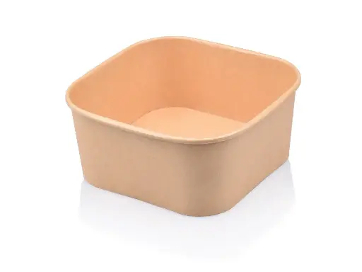 image_512 Square Paper Salad Bowl - 1400ml | Single Lining | FSC | 50’s - XJ - Image 1