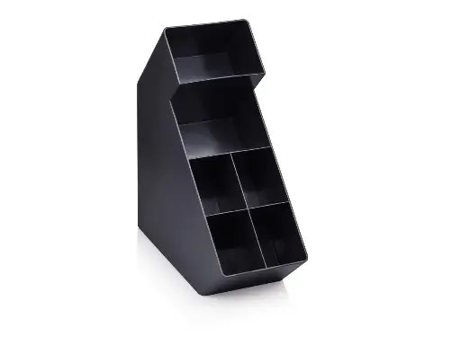 image_512 Barista Accessory Organizer: Oblique Counter Top (Cup, Lid & Condiments) - 6 Compartment - Image 1