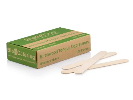 image_512 15cm Birchwood Tongue Depressor | Unwrapped | BioAfrica Box | 100's - Image 1