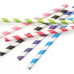 10mm Paper Straws - Unwrapped | Assorted Colour -Stripe | 250's