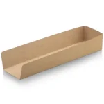 Flat Packed Paper Bio Hot Dog Tray | Kraft | 100's - CCP