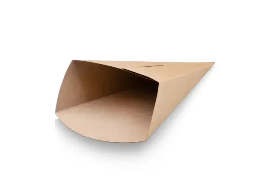 image_512 Flat Packed Bio Chip Cone - Large | Kraft Paper | 100's - CCP - Image 1