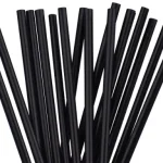 4mm Cocktail Straws | Black | Plastic | 500's
