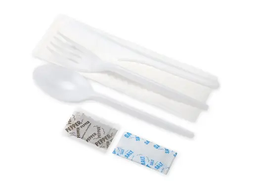image_512 Picnic Set - 16cm Plastic | 6-1 | Knife, Fork & Spoon with Salt, Pepper & Serviette | 250's - Image 1