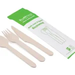 Picnic Set - 16cm Birchwood Cutlery | Knife, Fork & Spoon | Wrapped BioAfrica | 500's