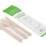 Picnic Set - 16cm Birchwood Cutlery | Knife, Fork, Spoon & Napkin | Wrapped BioAfrica | 500's