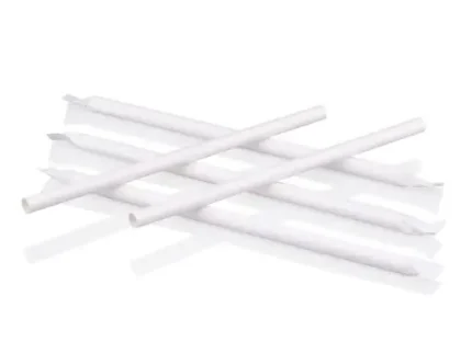 8mm Paper Straws - Wrapped (Bulk) | White | 2000's