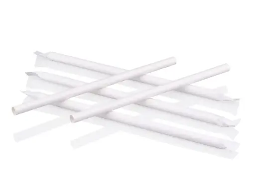 image_512 8mm Paper Straws - Wrapped (Bulk) | White | 2000's - Image 1