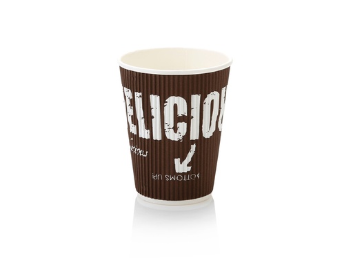 image_512 350ml Vertical Ripple Paper Cup | LDPE | FSC | 25's - Image 1